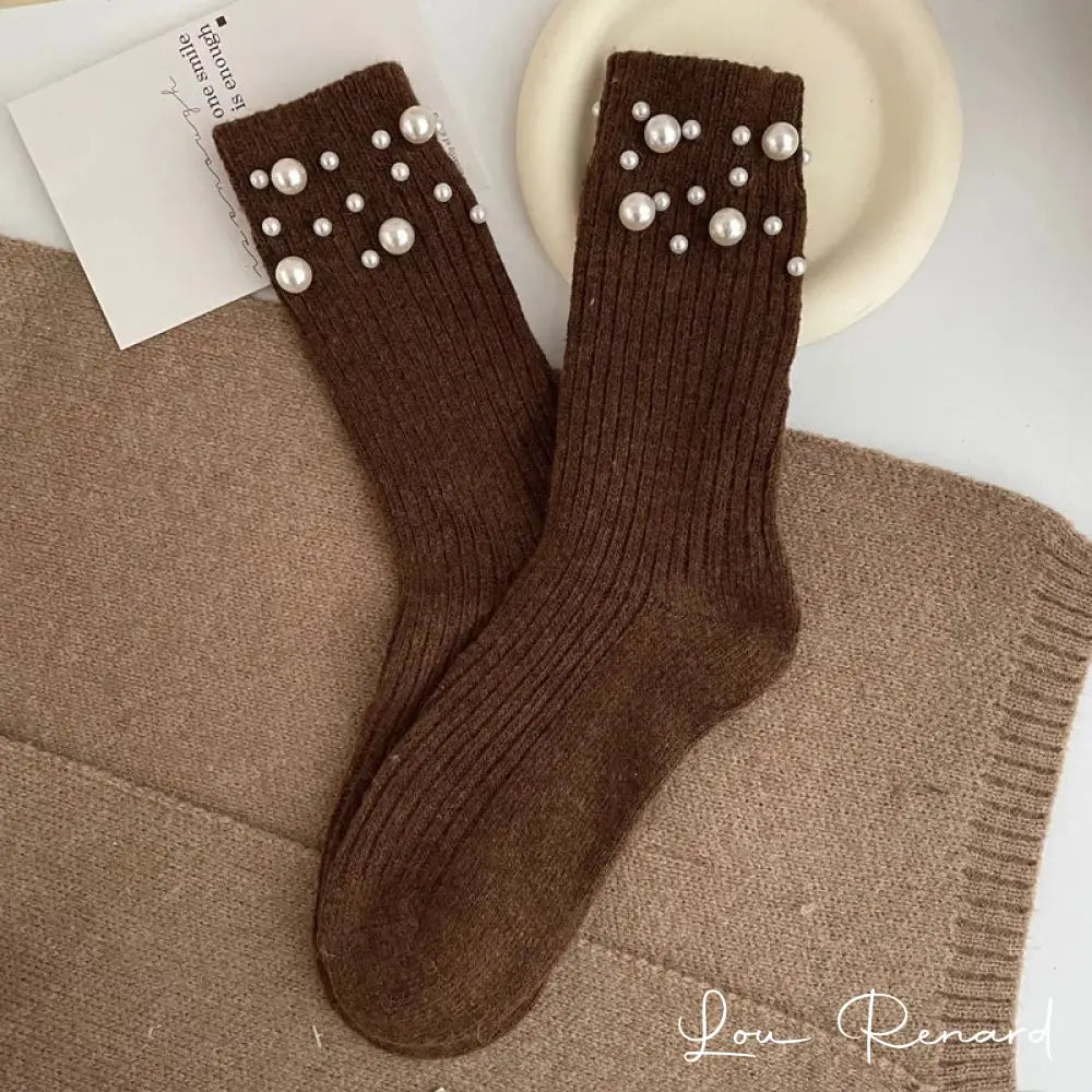 Chaussettes renard marron