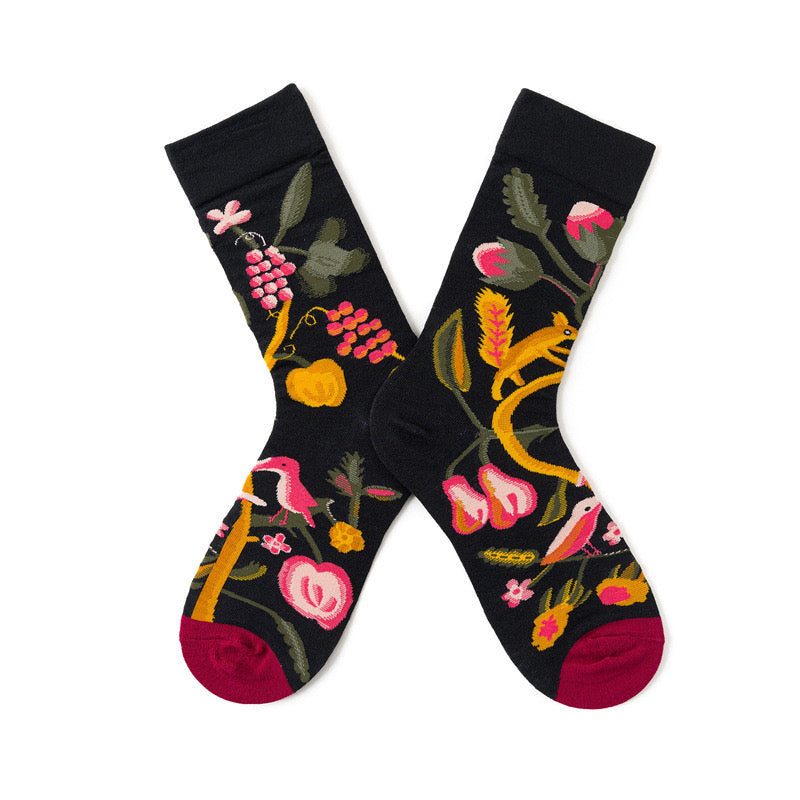 Chaussettes fantaisie femme style tableaux, Écureuil – La Peintre Lou Renard