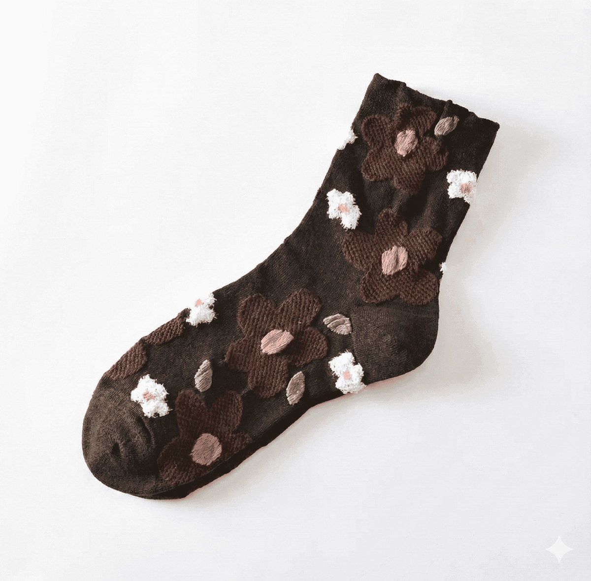 Chaussettes fantaisie femme à fleurs, Noir – L'Ingénue Lou Renard