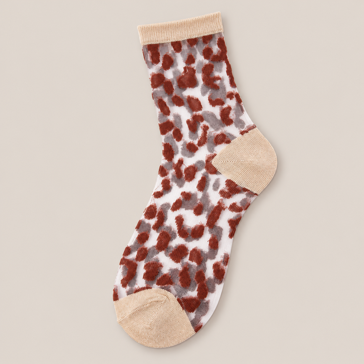 Chaussettes transparentes femme léopard, Terracotta – L'Extravertie Lou Renard