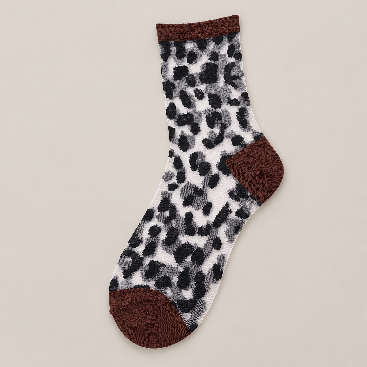 Chaussettes transparentes femme léopard, Cacao – L'Extravertie Lou Renard