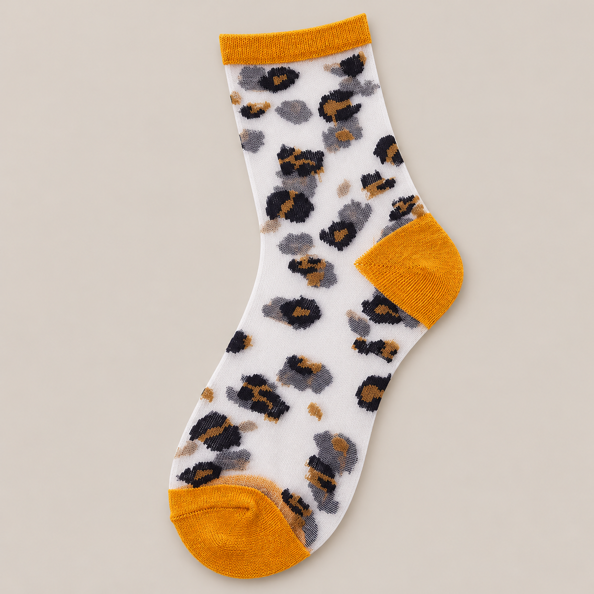 Chaussettes transparentes femme léopard, Orange – L'Extravertie Lou Renard