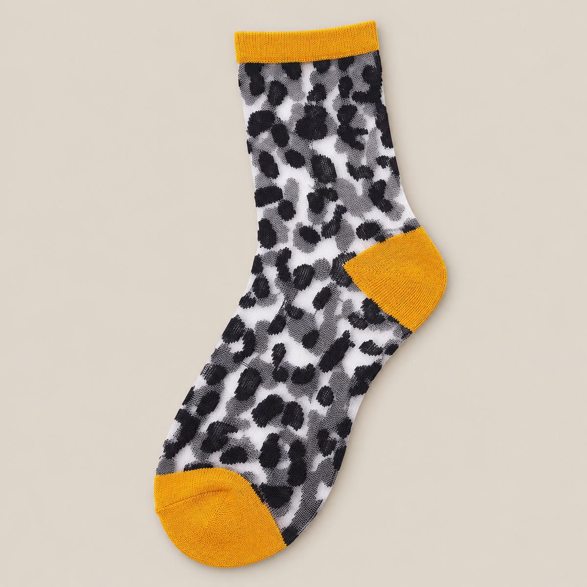 Chaussettes transparentes femme léopard, Charbon – L'Extravertie Lou Renard