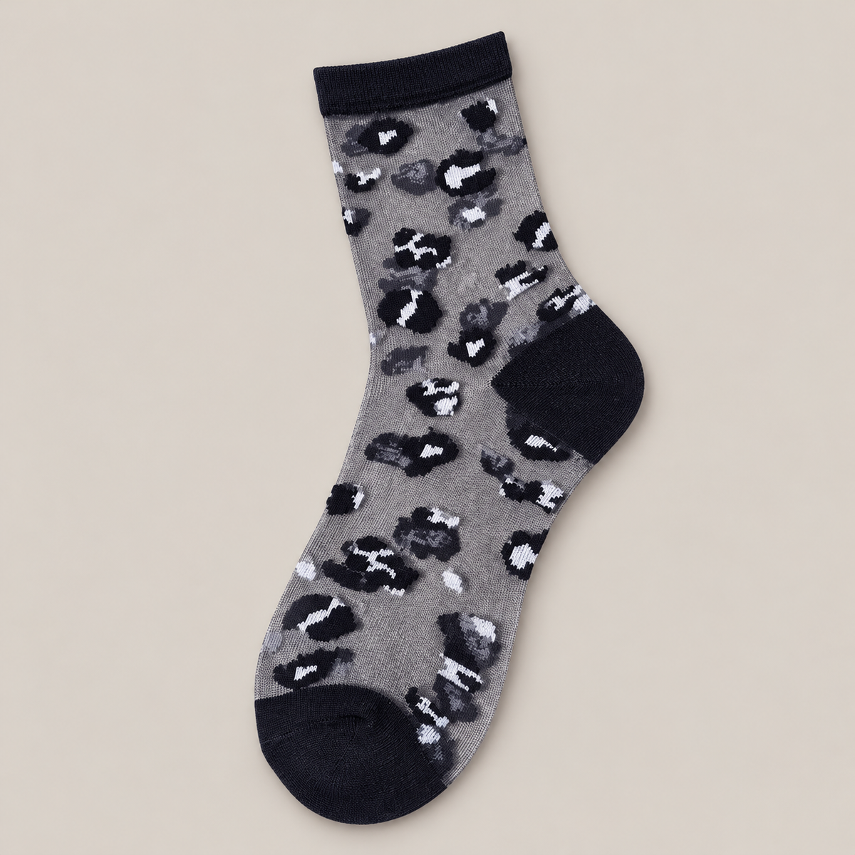 Chaussettes transparentes femme léopard, Noir – L'Extravertie Lou Renard