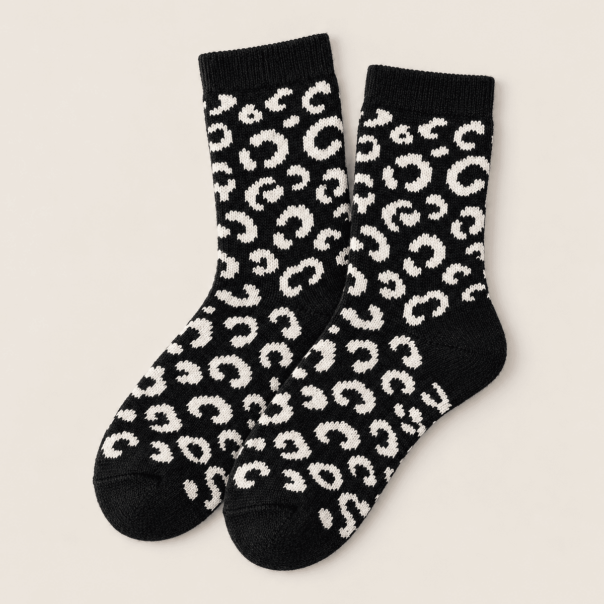 Chaussettes fantaisie léopard femme, Noir – La Bestiale Lou Renard