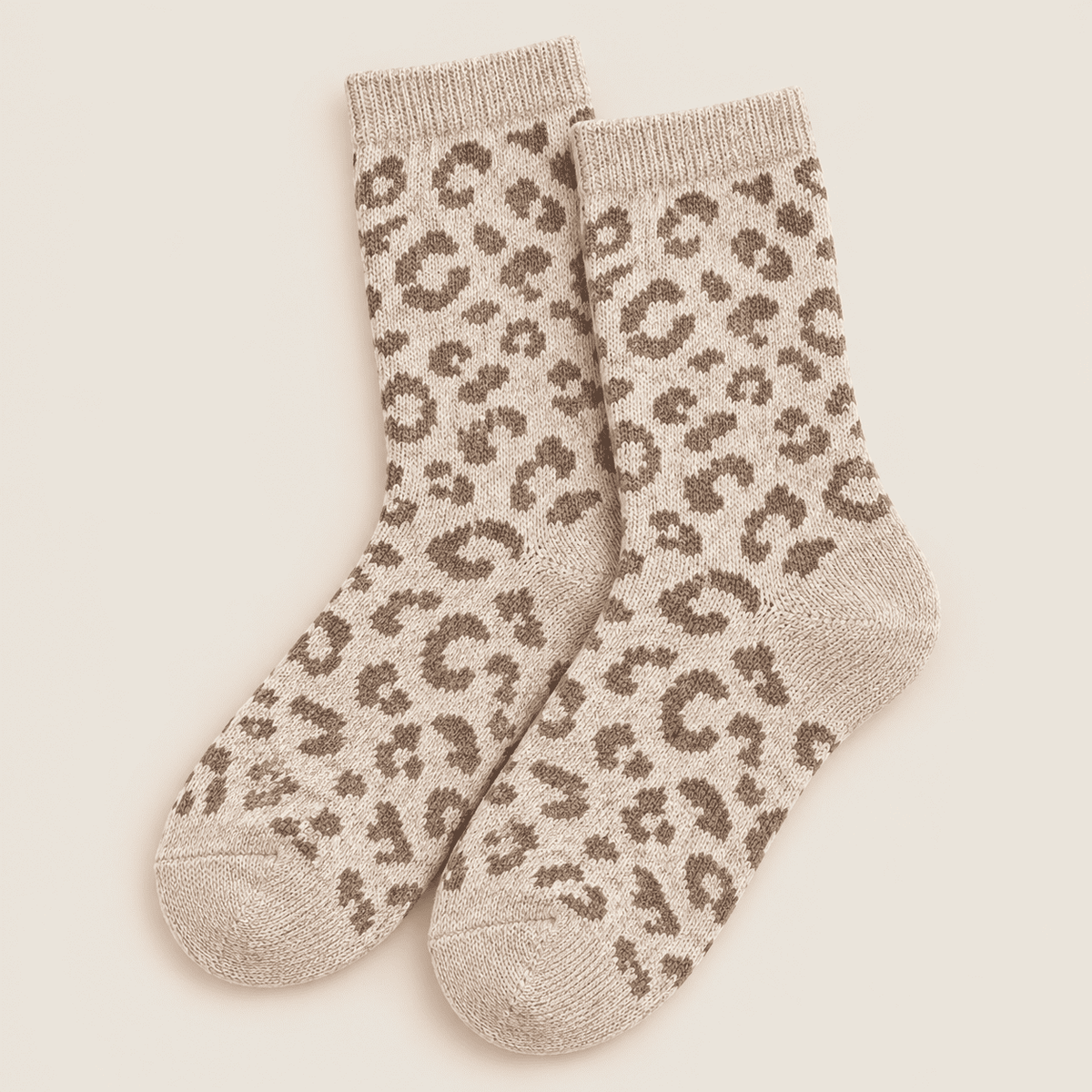 Chaussettes fantaisie léopard femme, Beige – La Bestiale Lou Renard