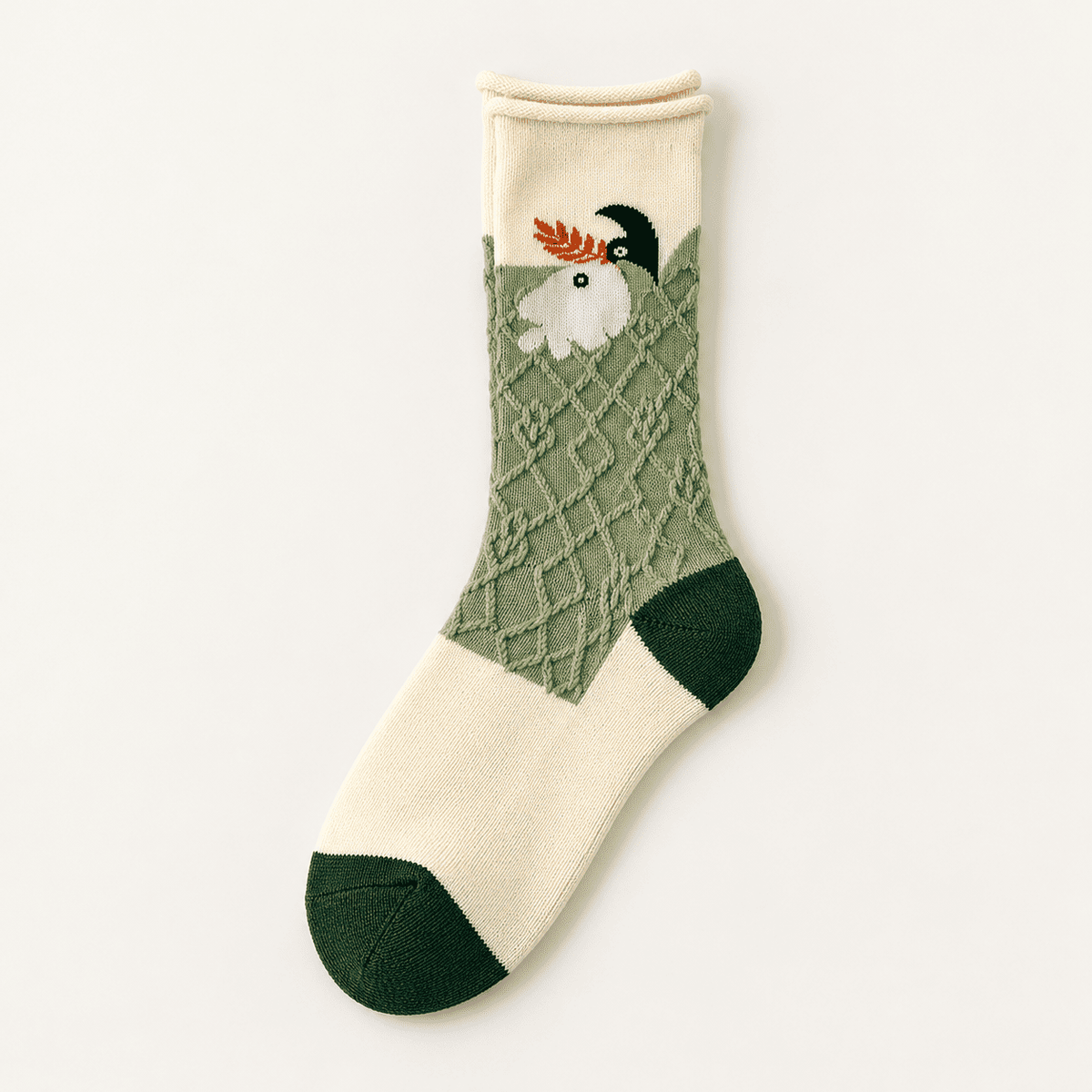 Chaussettes fantaisie femme à fleurs en relief – La Fantastique Lou Renard